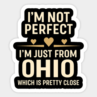 i'm not perfect i'm just from ohio which is pretty close Sticker